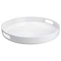 White Melamine Round Tray with Handle